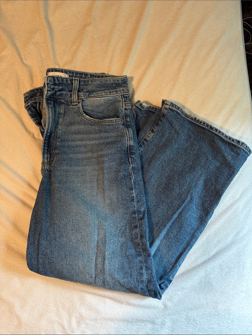 Agolde medium blue high-rise straight jeans